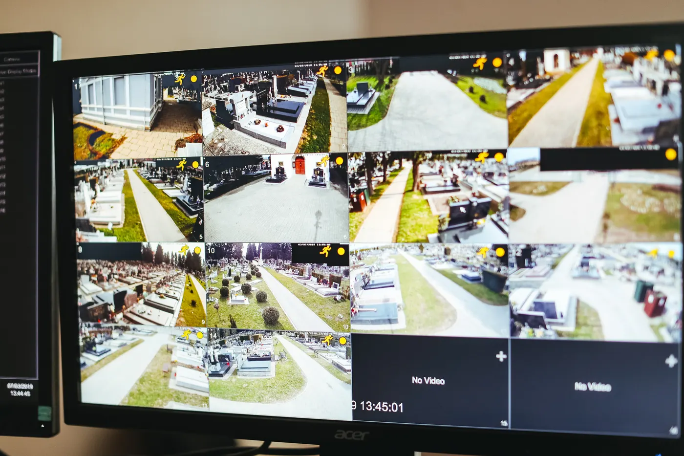 Centralizirani pregled snimki svih sektora groblja na monitorima
